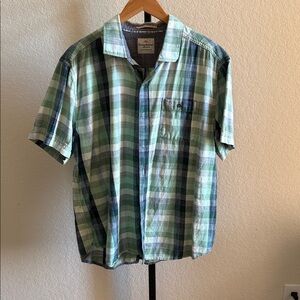 Tommy Bahama island, crafted, Blue and Green plaid Men's Shirt